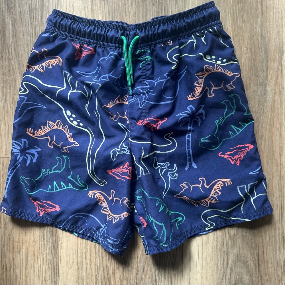 Carter's Boy’s Blue Dinosaur Mesh Lined Swim shorts 14